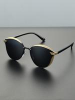 Unisex Simple Style Black Sunglasses, Trendy Casual Sunglasses for Everyday Use, Fashion Accessories for Outdoor Activities