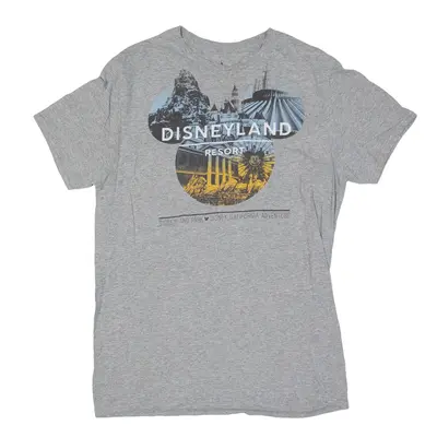 DISNEY Land California Adventure T-Shirt Grey Short Sleeve Mens M