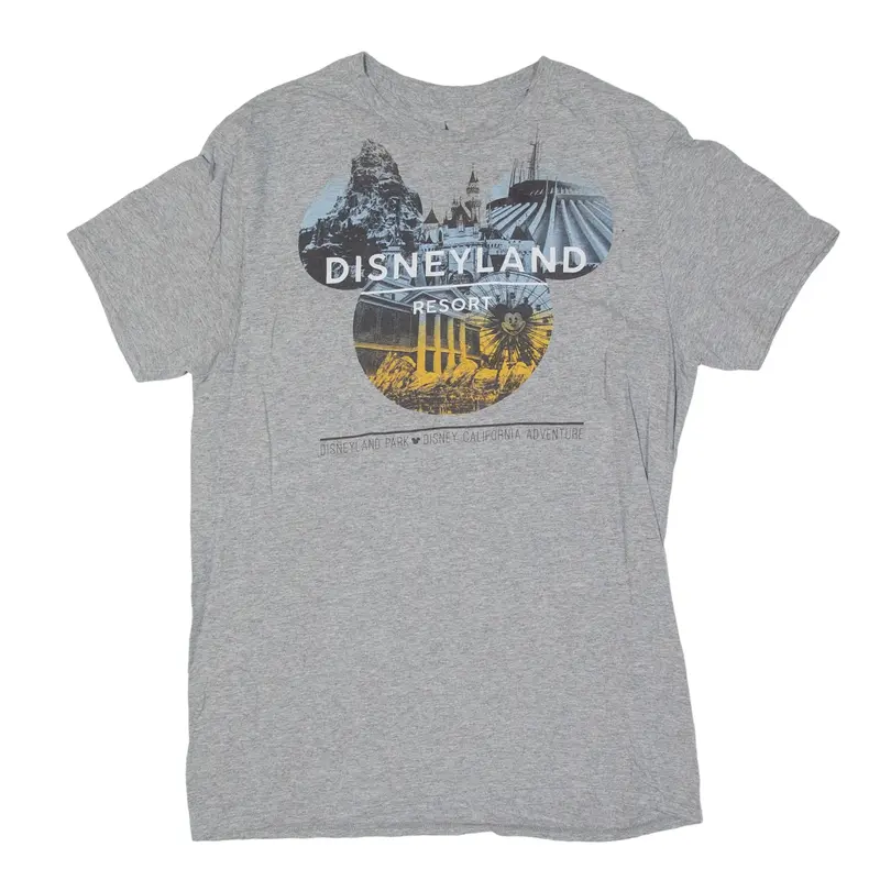 DISNEY Land California Adventure T-Shirt Grey Short Sleeve Mens M