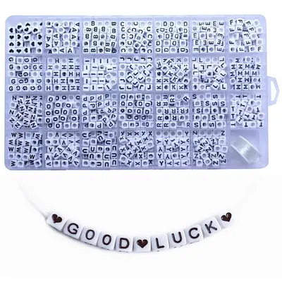 810pcs/Set Acrylic Alphabet Bead, DIY Jewelry Making Supplies For Bracelet Necklace Keychain
