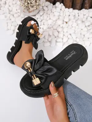 Bowknot Design Summer Platform Sandals, Women's Fashionable Summer Walking Shoes, Girl Summer Footwear, Casual Comfortable R...