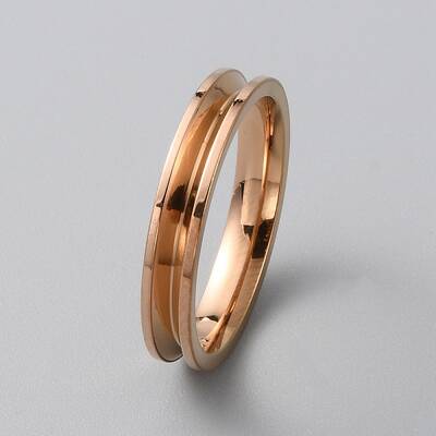Stainless Steel Grooved Finger Ring Settings