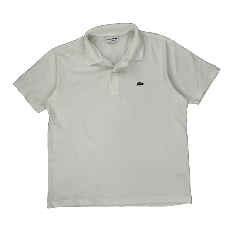 Lacoste Polo Shirt - Large White Cotton