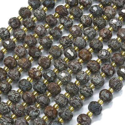 Natural Snowflake Obsidian Beads Strands