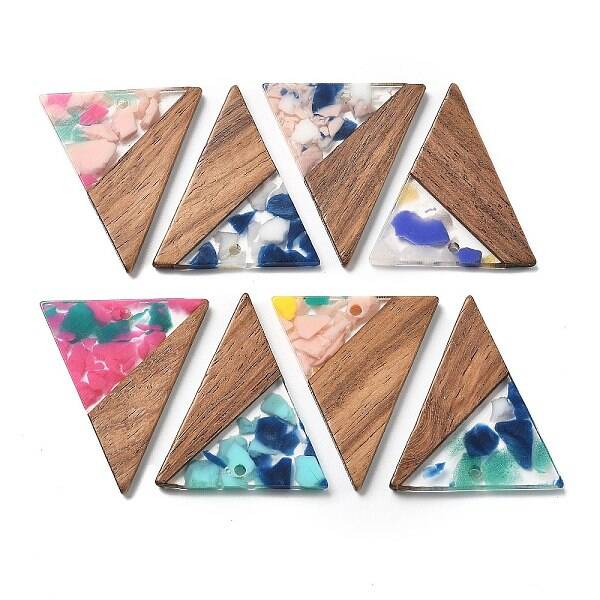 Resin and Walnut Pendants