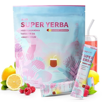 Super Yerba Mate Instant Tea Powder with Prebiotics & Probiotics - Raspberry Lemonade Flavor for Gut Health, Energy Boost & F...