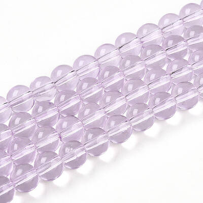 Baking Paint Transparent Glass Beads Strands
