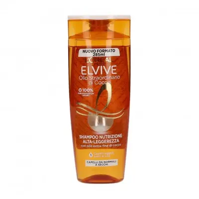 L Oreal Paris Elvive Olio Straordinario Cocco Shampoo Per Capelli Fini, Secchi 300 Ml