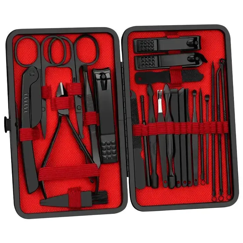 Manicure Kit, 24pcs/set Portable Multi-functional Nail Clipper Set, Pedicure Care Tool, Nail Kits for Women & Men