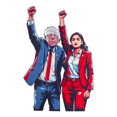 Fight Oligarchy AOC Bernie Sticker - Anti Trump Sticker - Political - Democrat - Liberal - Sticker for Journal, Water Bottle,...