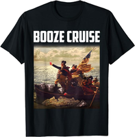 Funny 4th of July Shirts For Men, Political Party Booze Cruise Shades & Red Cups T-Shirt Menswear Top Casual Cotton Fashion B...