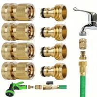 Brass Garden Hose Quick Connect Set, Garden Hose Connector Adapter, Gardening Tool Accessories, Durable Garden Water Hose Con...