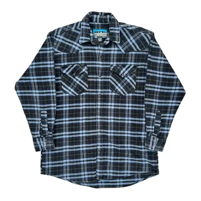 Bay Trading Co Checked Flannel Shirt - Large Blue Cotton