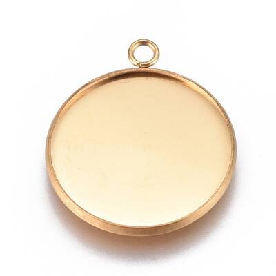 Ion Plating(IP) 304 Stainless Steel Pendant Cabochon Settings