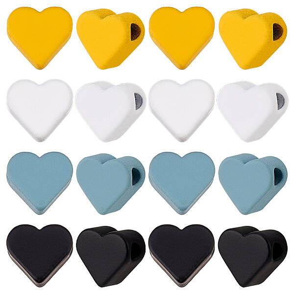 32Pcs 4 Colors Baking Paint Brass Beads