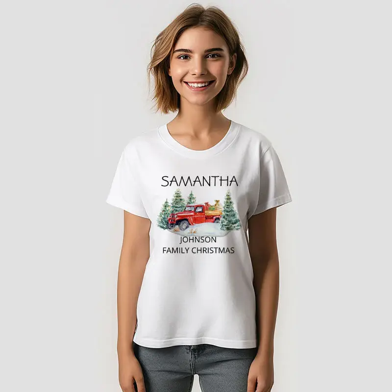 Family Christmas Custom Truck Reunion T-Shirt