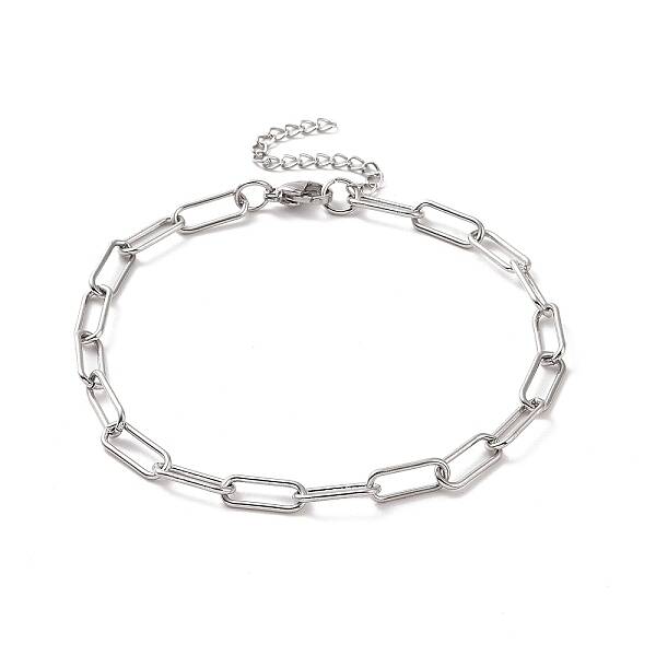 Tarnish Resistant 304 Stainless Steel Paperclip Chain Bracelet for Men Women