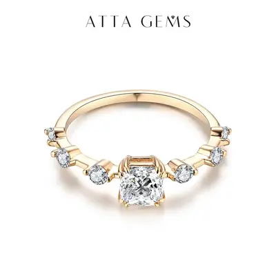 Asscher Cut Synthetic Moissanite Ring 1CT D Color VVS1 for Women Wedding Engagement Band Anniversary Gift R038