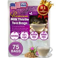 Premium 75 Milk Thistle Tea Bags, 100% Natural & Pure from Milk Thistle Seeds. Milk Thistle Seed Herbal Tea. Milk Thistle See...