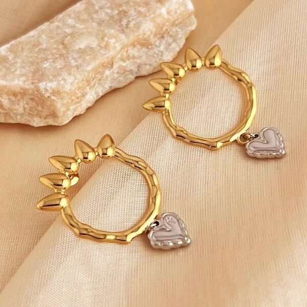 304 Stainless Steel Dangle Stud Earrings