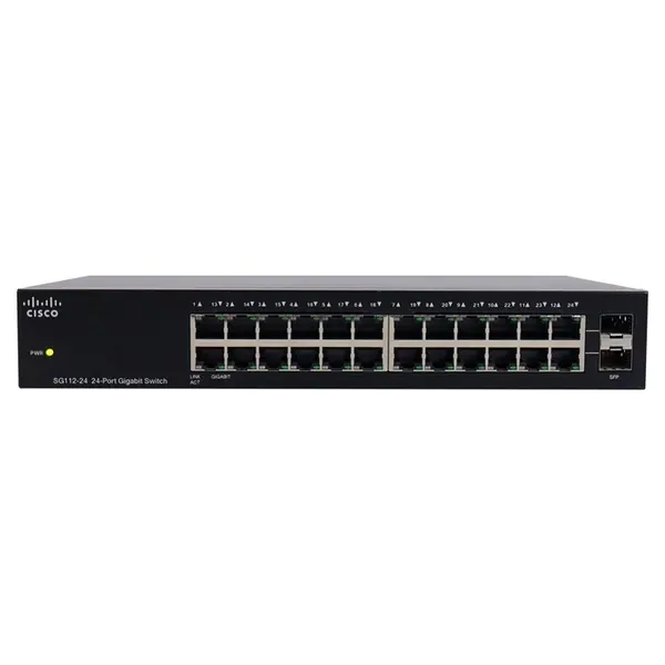 Cisco SG112-24-NA | Small Business 110 Series SG112-24 24 x Ports 10/100/1000Base-T + 2 x Ports Combo SFP (mini-GBIC) Rack-Mo...