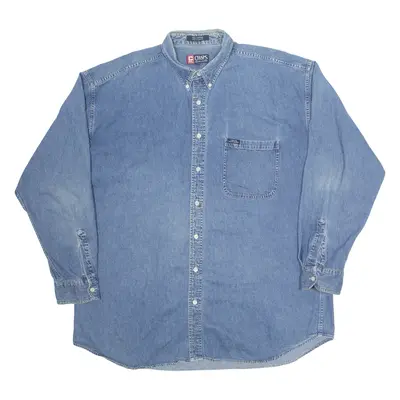 CHAPS RALPH LAUREN Tall Mens Denim Shirt Blue Long Sleeve 2XL
