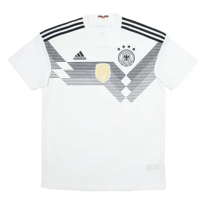 ADIDAS Deutscher Fussball-bund Mens Football Shirt Jersey White V-Neck M