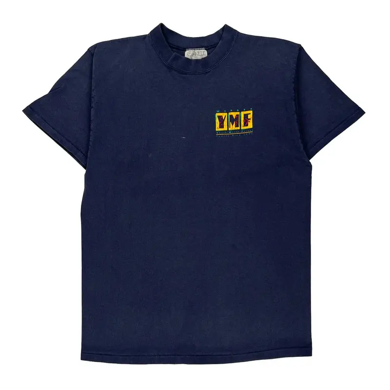 Single Stitch Genius T-Shirt - Large Navy Cotton