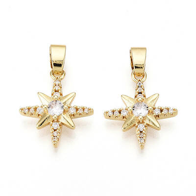 Brass Micro Pave Cubic Zirconia Pendants