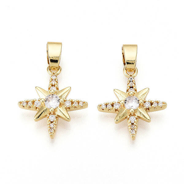 Brass Micro Pave Cubic Zirconia Pendants