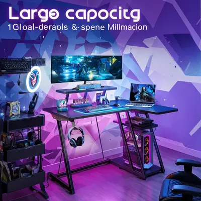 Mr IRONSTONE Gaming Desk 39 Inch PC Computer Desk, Home Office Desk Table Gamer Workstation, Simple Game Table, Black