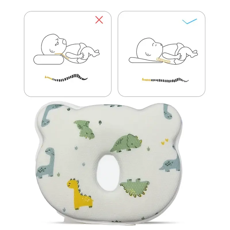 Baby Pillow Cute Bear Shape Memory Cotton Pillow Core Soft and Cozy Pillow Hеad Shaping Pillows Prеvents FΙat Hеad
