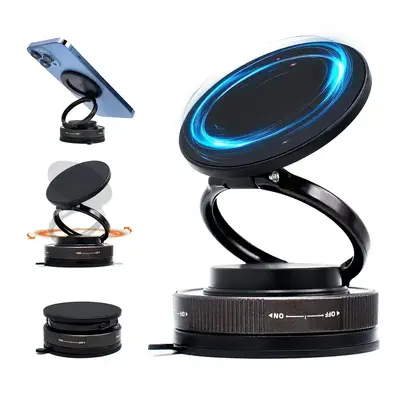 360° Rotatable Magnetic Phone Holder-Strong Suction Mount for Magsafe, ideal forCar/Mirror/Gym/Shower/or Smooth Surface,Comp...