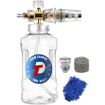 Christmas 1.5L Car Wash Foam Cannon, 1 Count Snow Foam Lance with Car Wash Mitt, Quick Connect Additional Orifice Nozzle, Foa...
