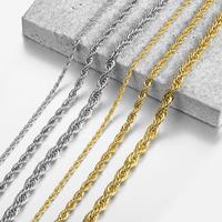 Hermah 3/5/7mm Twisted Rope Link Chain Golden Stainless Steel Necklace for Men Unisex Chain Silvery Valentine Birthday Gifts ...