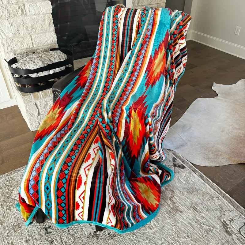 Z Havana Sunrise Southwestern Oversized Blanket 82\