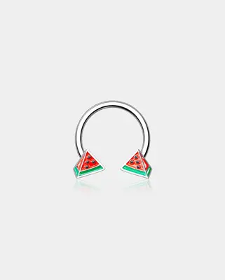 Watermelon Slice Horseshoe Septum Ring