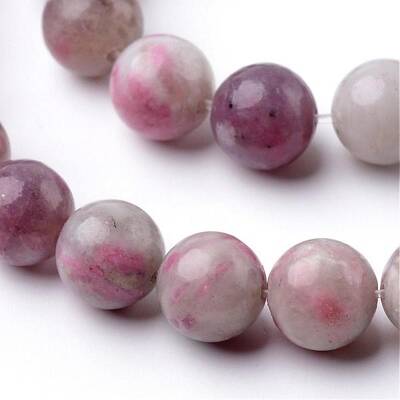 Dyed Round Natural Pink Tourmaline Beads Strands
