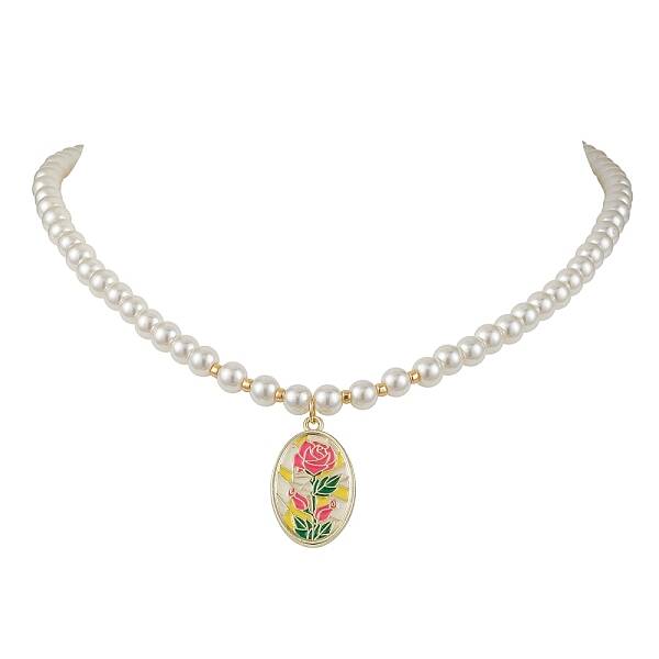 White Glass Pearl Beaded Necklaces