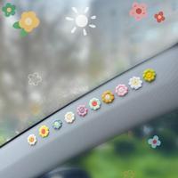Creative Woven Flower Design Stickers for Car Dashboard & Rearview Mirror, Cute Floral Design Car Interior Decal, Universal D...