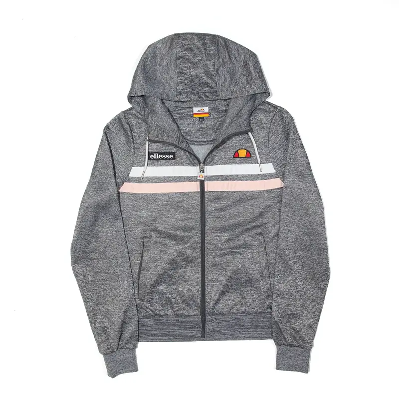 ELLESSE Sports Grey Hooded Track Jacket Womens S