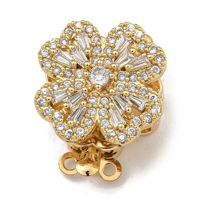 Brass Micro Pave Clear Cubic Zirconia Box Clasps