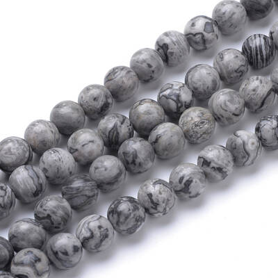 Natural Map Stone/Picasso Stone/Picasso Jasper Bead Strands