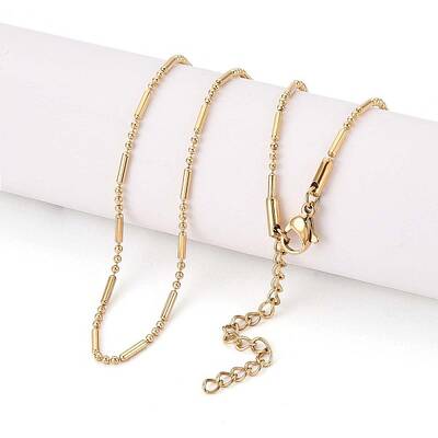 1.5MM 304 Stainless Steel Column Round Link Chain Necklaces