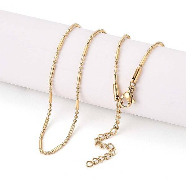 1.5MM 304 Stainless Steel Column Round Link Chain Necklaces