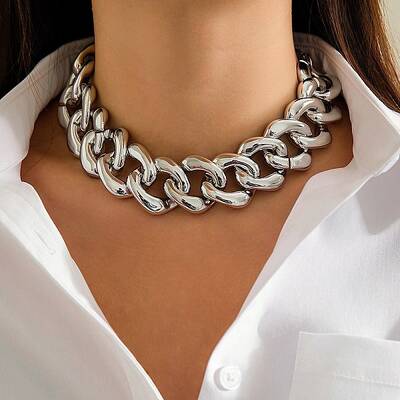 Chunky CCB Plastic Curb/Cable Chain Necklaces for Women