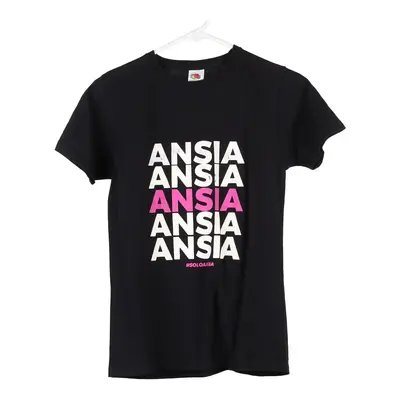 Ansis Fruit Of The Loom T-Shirt - Small Black Cotton