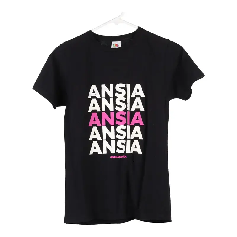 Ansis Fruit Of The Loom T-Shirt - Small Black Cotton