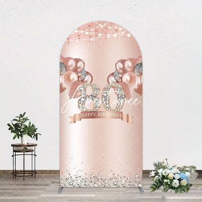 Aperturee Rose Gold Balloon Glitter 80th Birthday Arch Backdrop, 1.6X4FT(0.5X1.2M), 38.18 USD, arch backdrop kit, GAH0D826-A