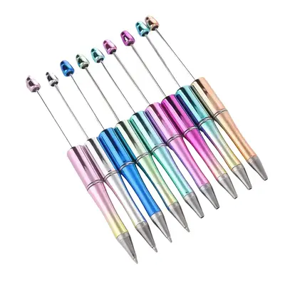 7 Pens Chrome Beadable Pens WHOLESALE BULK Beaded Ballpoint Pen 1.0mm Medium Suitable for DIY with Beads and Focals Ships fro...
